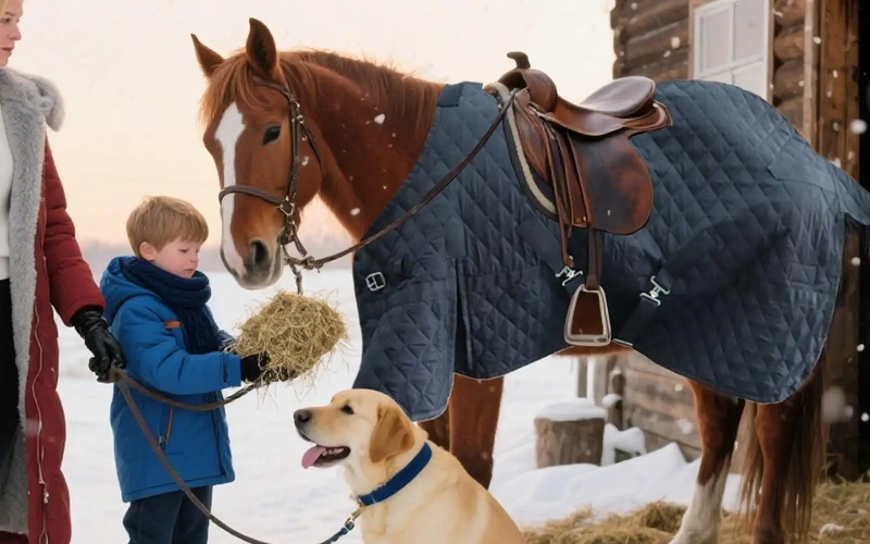 adjustable-winterhorseblanket-for-outdoor-travel