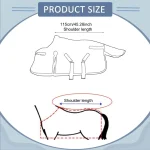 Winter horse blanket size guide showing shoulder length measurements for proper fit