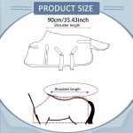 Winter horse blanket size guide showing dimensions and shoulder length measurement